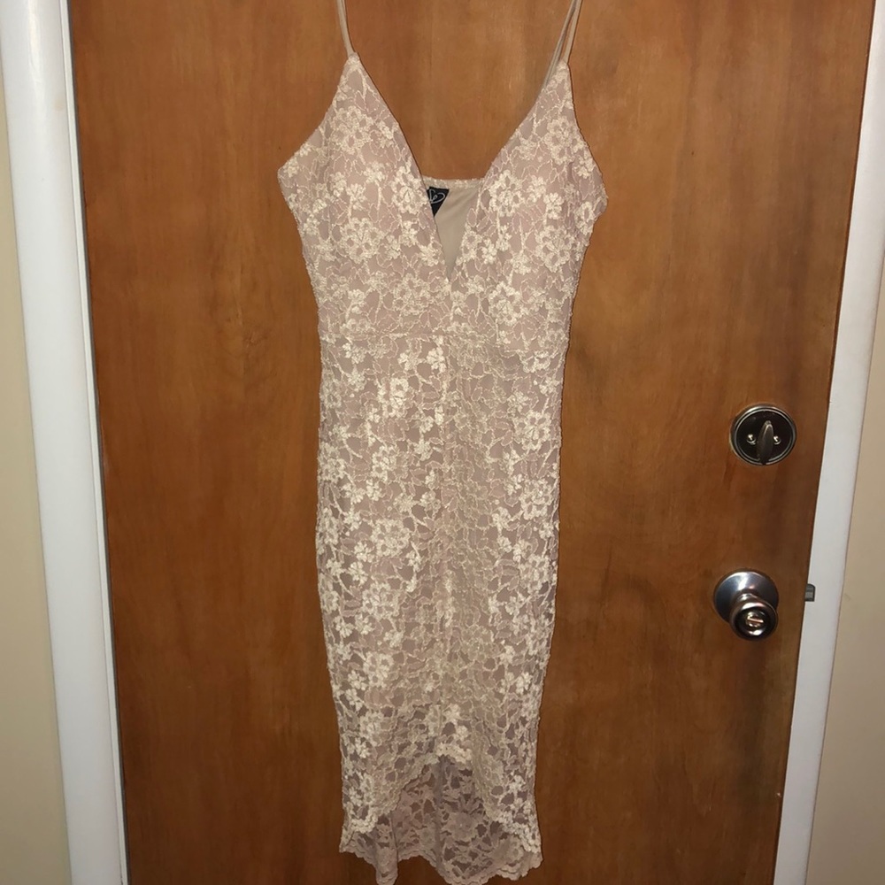 Tan lace dress